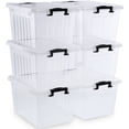 thumbnail image 1 of 22 Qt Clear Plastic Storage Bins with Lid 6 Pack, 1 of 6