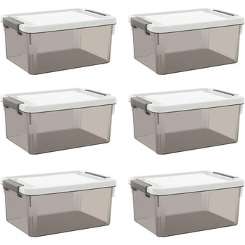 Citylife 3.2 QT 6 Packs Small Storage Bins with Lids Plastic Storage Containers