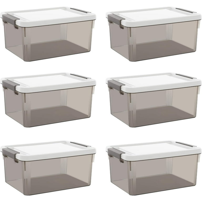Citylife 4 Packs Small Storage Bins with Lids 3.2 QT Plastic Storage  Containers for Organizing Stackable Clear Storage Boxes