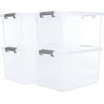 thumbnail image 1 of 32 Qt Clear Storage Bins with Lids Plastic Stackable Storage Containers 4 Packs, 1 of 8