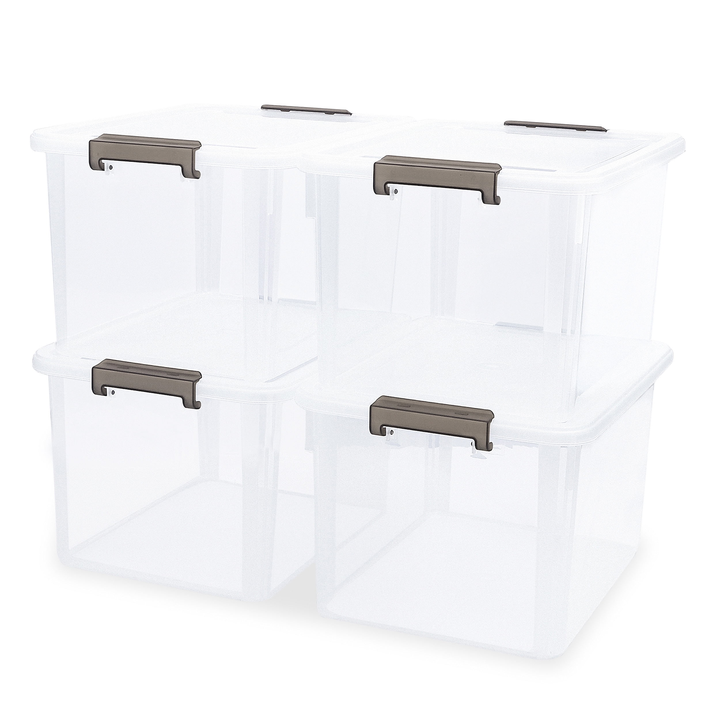 Citylife 22.2 Qt. Plastic Storage Bins with Lids Large Stackable Storage  Containers for Organizing Clear Storage Box, 4 Packs Durable Totes for