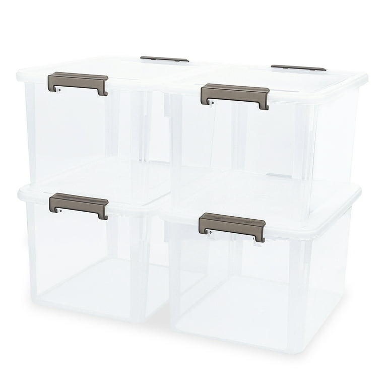 Citylife 32 QT Plastic Storage Bins with Latching Lids Stackable Storage  Contain