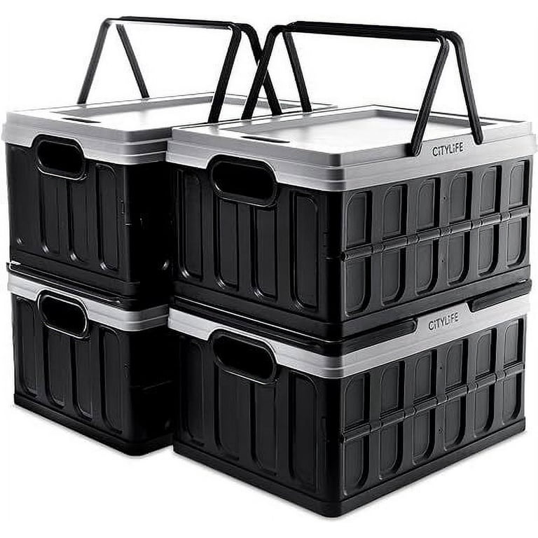 64L Collapsible Storage Bins with Lids Plastic Storage Containers