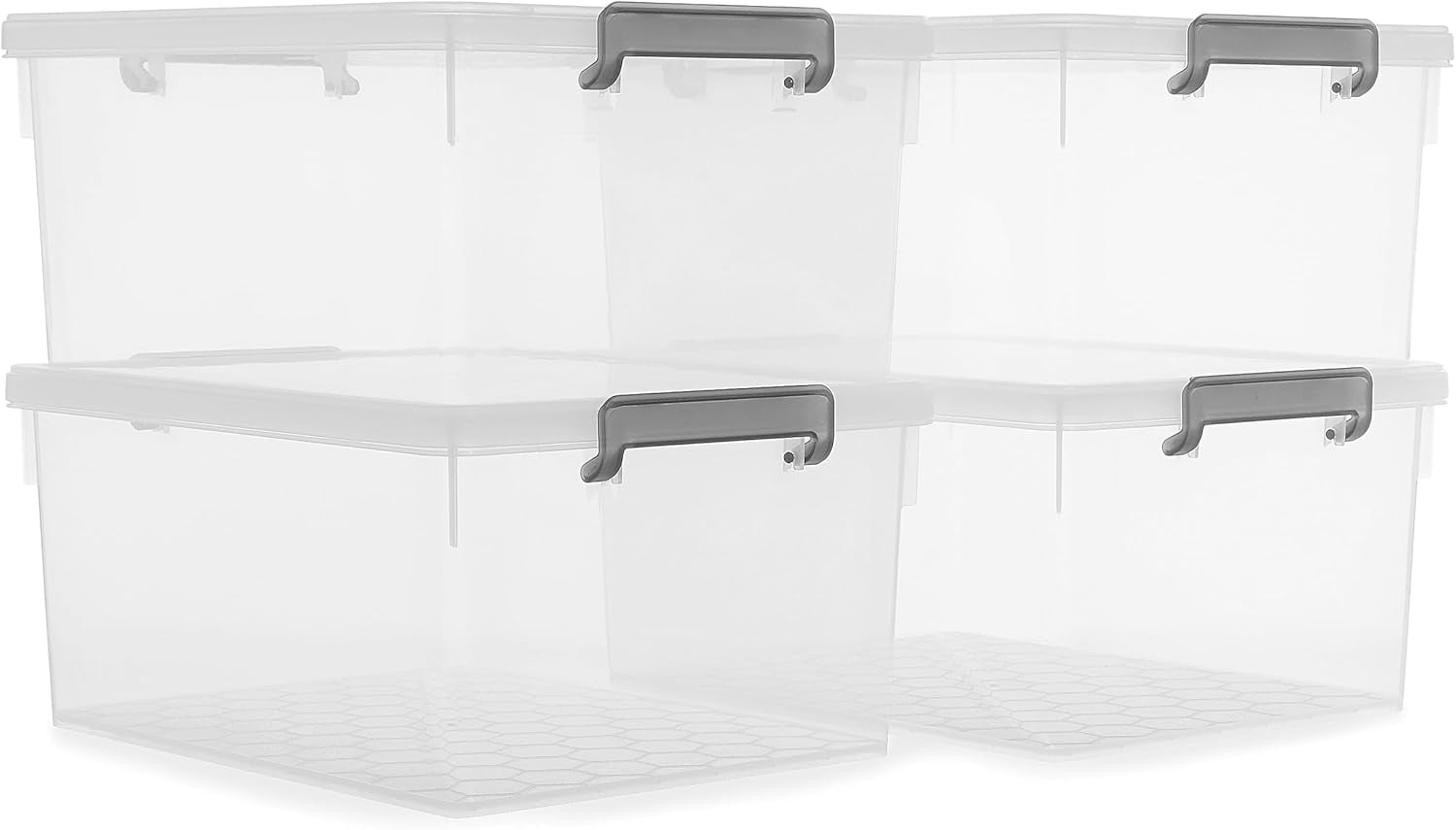 Tontarelli Rhino Heavy Duty Clear 60L XL Stackable Storage Box With Lid - View #8