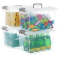 thumbnail image 1 of Small Storage Bin with Lids & Handle 14 Qt 4 Packs Clear Stackable Toy Organizer Craft for Kids Adult, 1 of 6