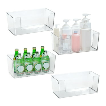 Citylife Clear Plastic Open Front Organizer Bin 4 Packs Large