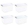 Citylife 44.4 QT Plastic Storage Bins with Latching Lids Stackable