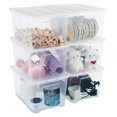 Citylife 54Qt Clear Stackable Organizer Plastic Storage Bins, Durable