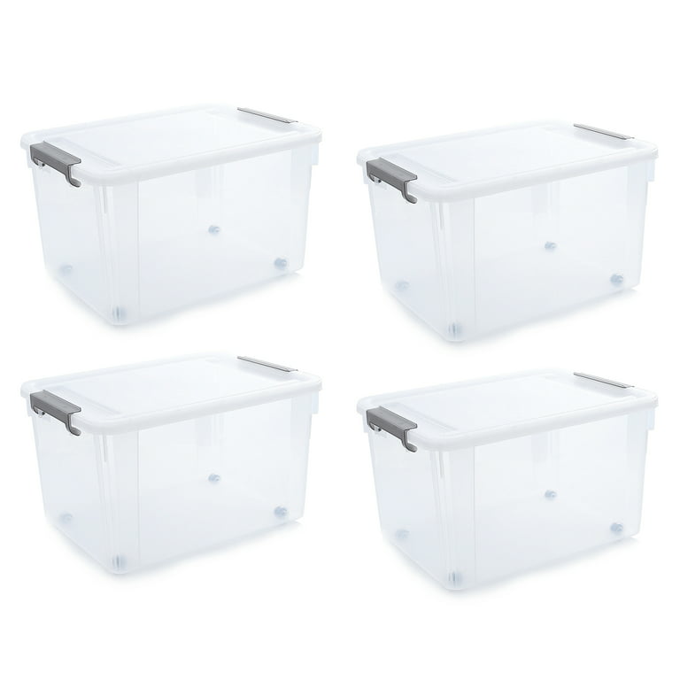  Citylife 44.4 QT Plastic Storage Bins with Latching Lids  Stackable Storage Containers for Organizing Large Clear Storage Box for  Garage, Closet, Classroom, Kitchen, 6 Packs : Home & Kitchen
