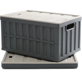 5 x 36L Heavy Duty Storage Boxes With Lid Black Recycled Plastic