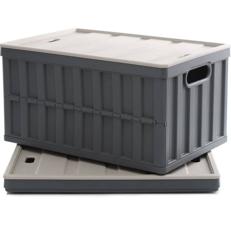 Citylife 64L 2 Packs Storage Bins with Lids Collapsible Heavy Duty