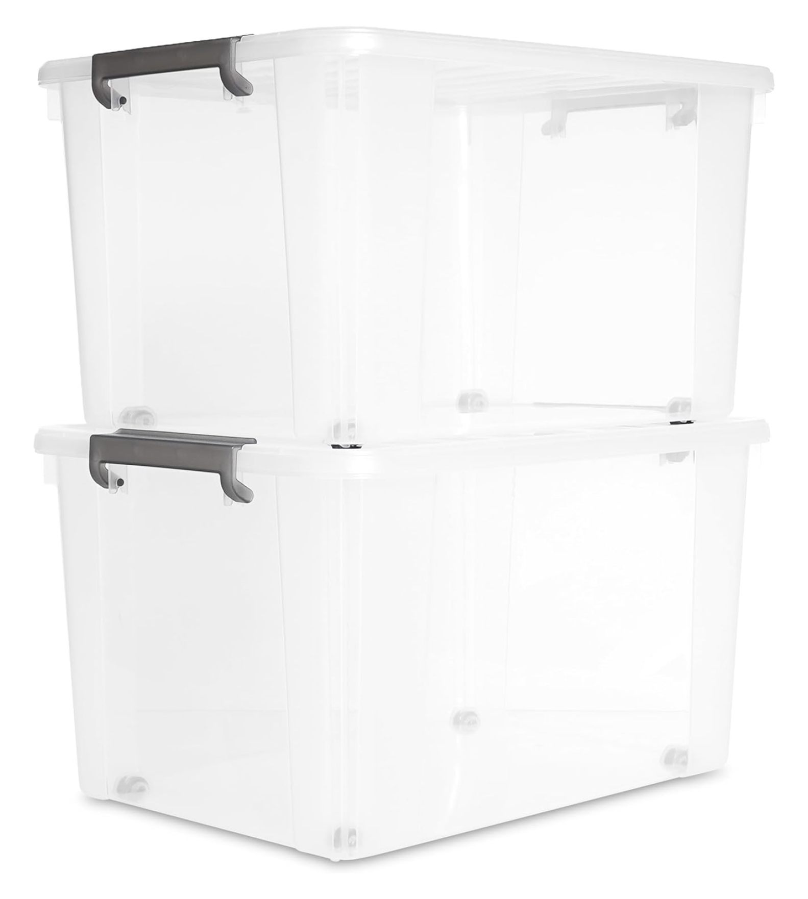 Citylife 69QT Plastic Storage Bins with Latching Lids Stackable Storage ...