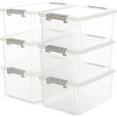 thumbnail image 1 of Citylife 7 Qt. Small Storage Bins with Lids Latching Plastic Stackable Clear 6 Packs, 1 of 7
