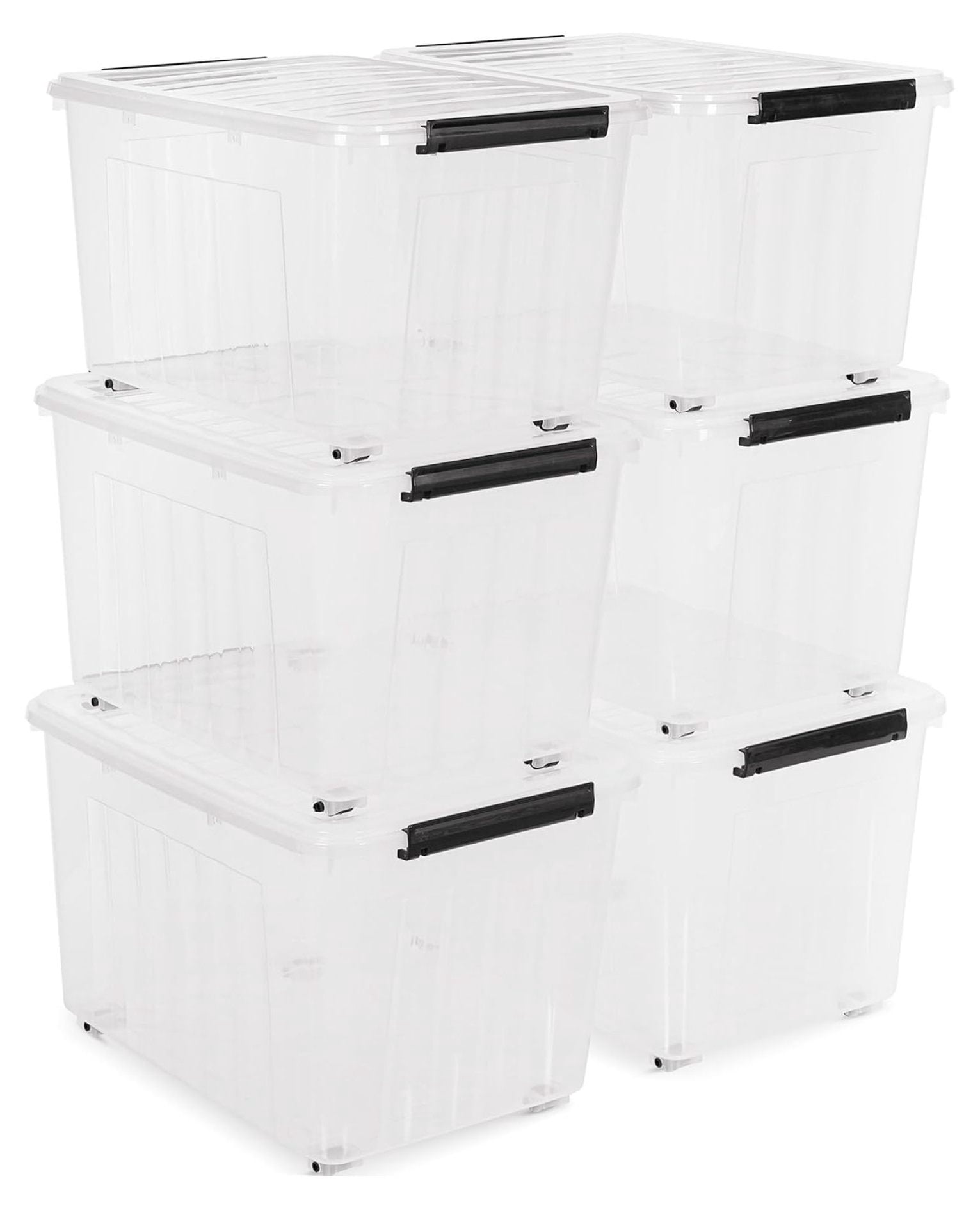 Citylife 82 QT Clear Plastic Storage Bins with Lids Stackable and ...