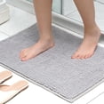 thumbnail image 1 of Citylife Bath Rug 16" x 24" Pale Grey Soft Absorbent Chenille Shaggy, 1 of 7