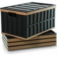 thumbnail image 1 of Kerhouze Collapsible Storage Bins with Lid Plastic 64L (17 Gal) 4 Packs Black, 1 of 7