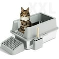 thumbnail image 1 of Kerhouze Enclosed Stainless Steel Cat Litter Box with Lid Extra Large Litter Box for Big Cats, 1 of 8
