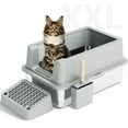 Citylife Enclosed Stainless Steel Cat Litter Box with Lid Extra Large