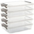 thumbnail image 1 of Citylife File Box with Lid Clear Plastic 5 Pack A4 14.6"L x 10.4"W x 2.8"H, 1 of 6