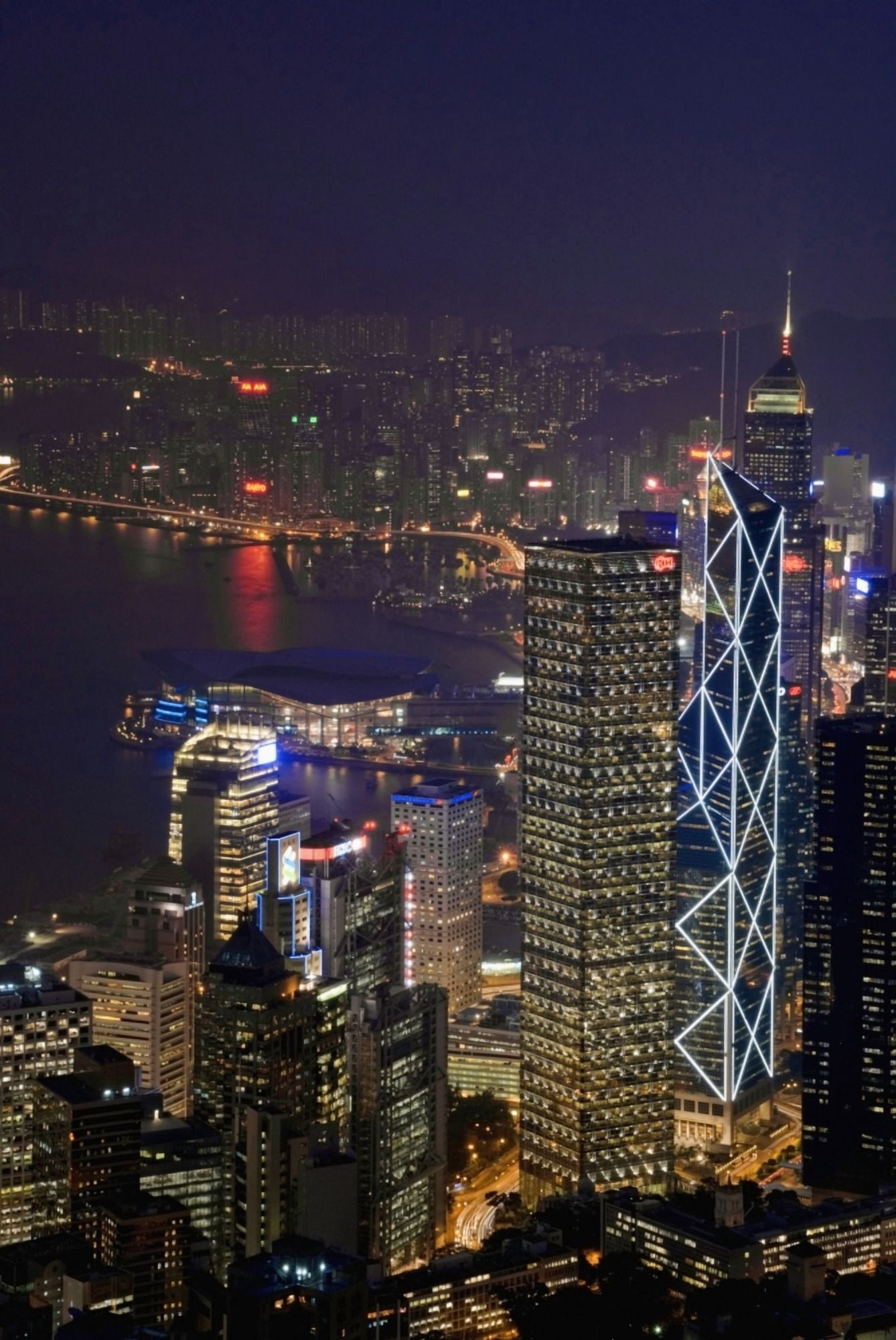 Cityscape And Causeway Bay Canvas Art - Charles Bowman Design Pics (24 x 36)