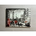 thumbnail image 1 of Cityscape Canvas, Modern Art Canvas, Abstract Art Canvas, Umbrella Art, Red Art Canvas, Big Ben Canvas Art, Landscape Art, Canvas Wall Decor - Gold Framed, 1 of 9