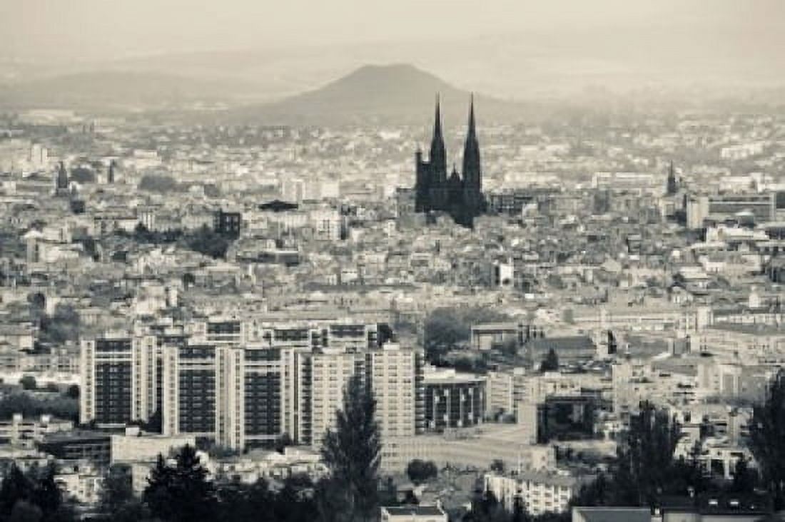 Cityscape with Cathedrale Notre-Dame-de-lAssomption in the background Clermont-Ferrand Auvergne Puy-de-Dome France Canvas Art - Panoramic Images (36 x 24)