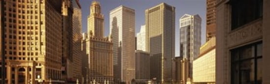 Cityscape Chicago IL USA Canvas Art - Panoramic Images (36 x 12)