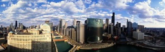Cityscape Chicago IL USA Canvas Art - Panoramic Images (36 x 12)