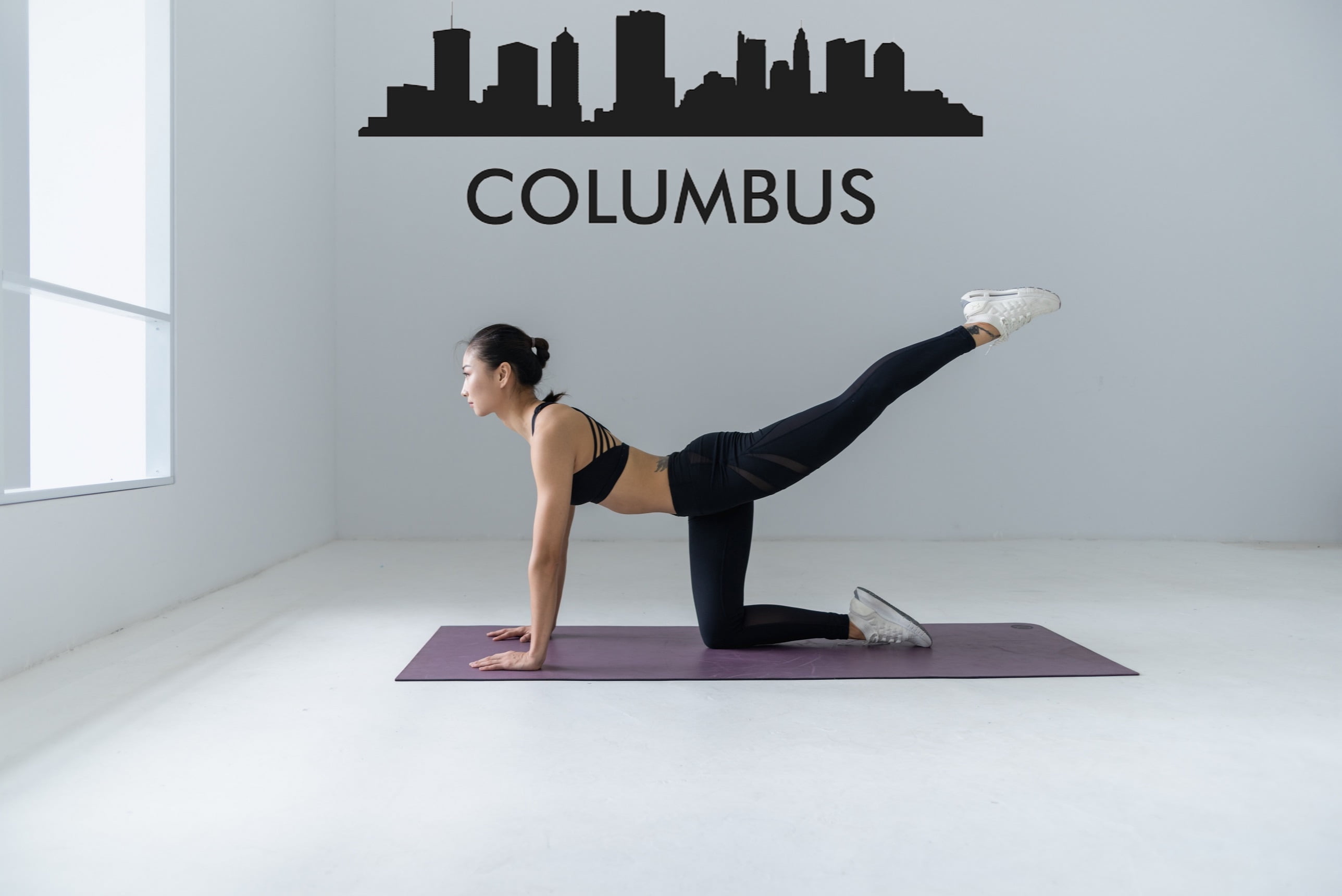 Cityscape Columbus with Text Vinyl Decal Removable Matte Finish Skyline