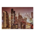thumbnail image 1 of Cityscape Cutting Board, Dubai at Night Scenery Tall Skyscrapers Panorama Picture Peninsula, Decorative Tempered Glass Cutting and Serving Board, Small Size, Multicolor, by Ambesonne, 1 of 1