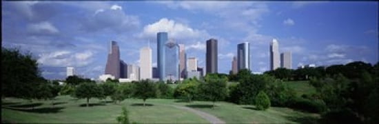Cityscape Houston TX Canvas Art - Panoramic Images (36 x 12)