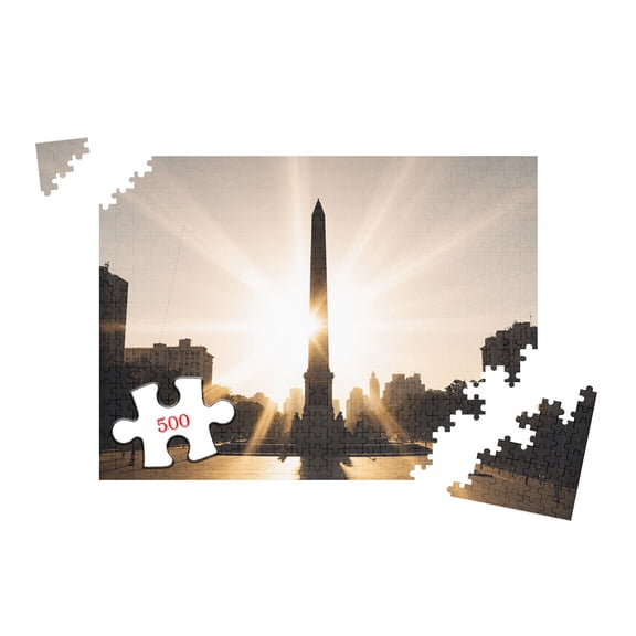 Cityscape Jigsaw Puzzle 500 Pieces for Adults Argentina Buenos Aires Obelisk Monument Landscape Brain Teaser Game Home Office Decor 20.5x15 Inch
