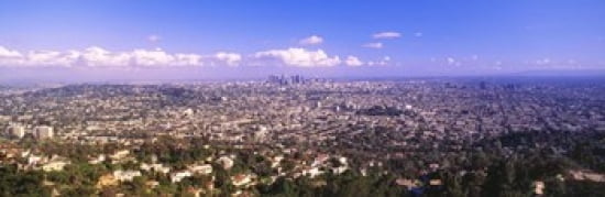 Cityscape Los Angeles California USA Canvas Art - Panoramic Images (36 x 12)