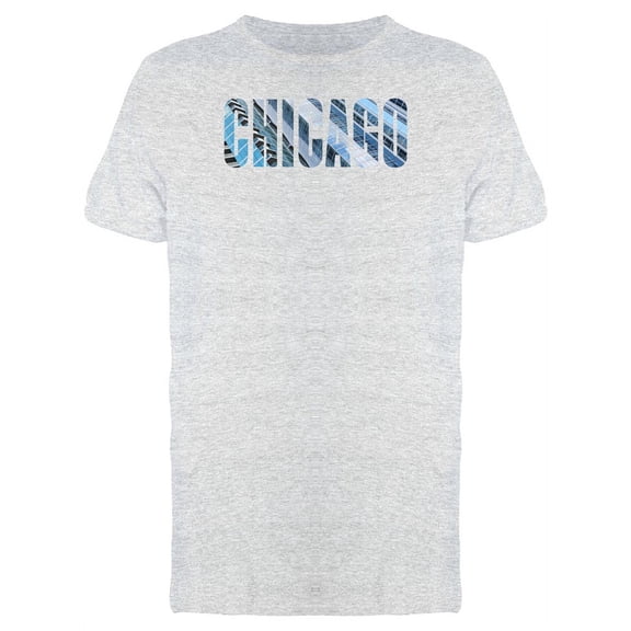 Cityscape On Chicago City Name T-Shirt Men -Image by Shutterstock, Male Large