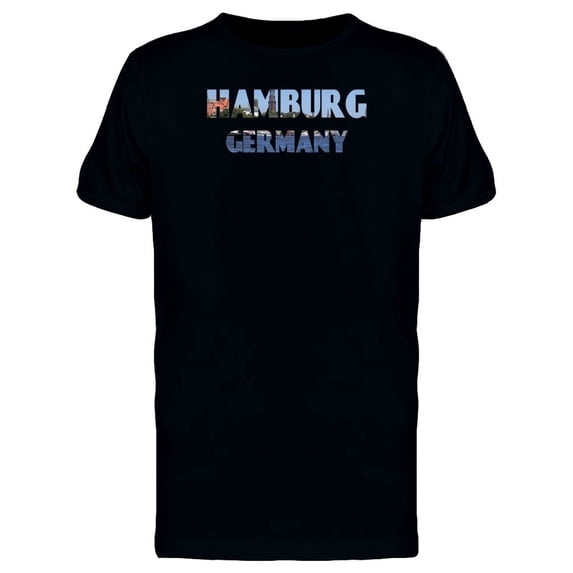 Cityscape On Hamburg City Name Tee Men's -Image by Shutterstock