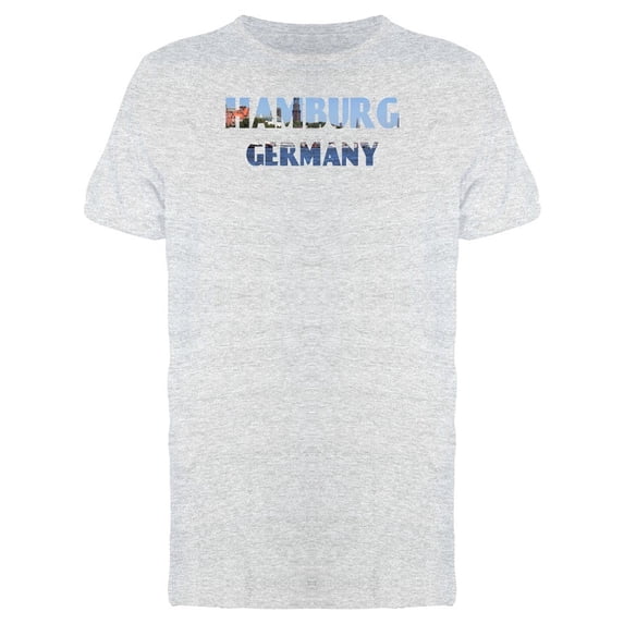 Cityscape On Hamburg City Name Tee Men's -Image by Shutterstock