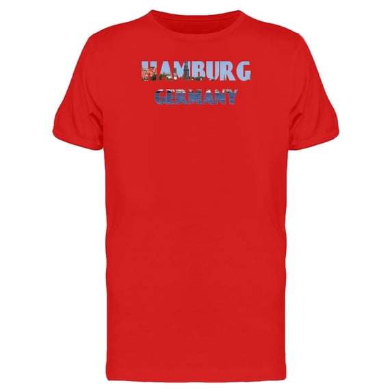 Cityscape On Hamburg City Name Tee Men's -Image by Shutterstock