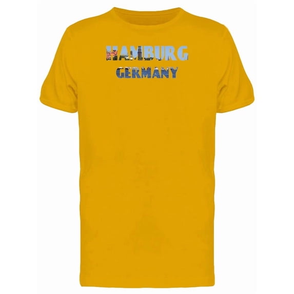 Cityscape On Hamburg City Name Tee Men's -Image by Shutterstock