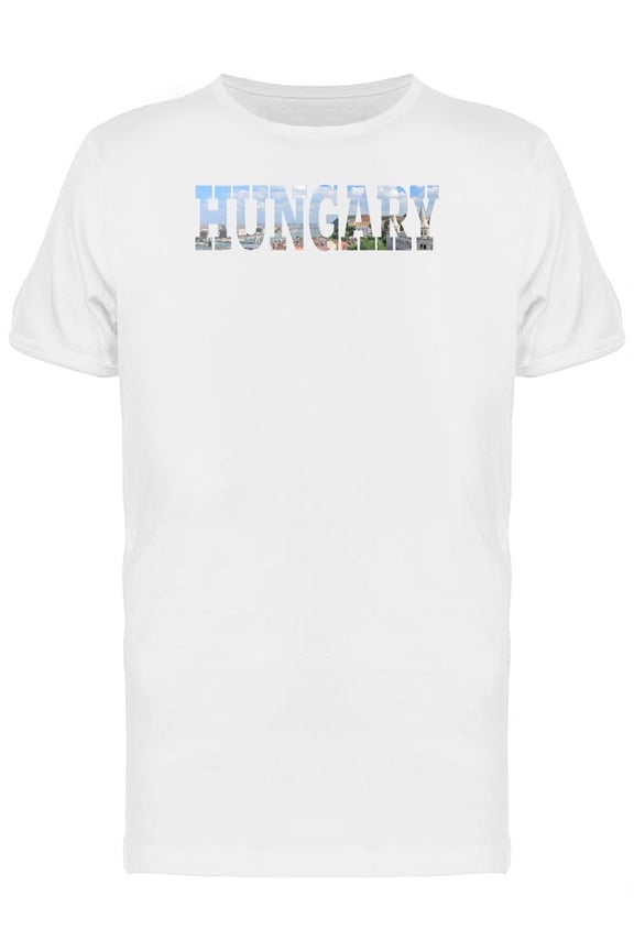 Cityscape On Hungary Name T-Shirt Men -Image by Shutterstock, Male 3X-Large