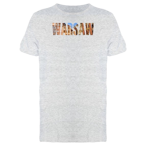 Cityscape On Warsaw Word Tee Men's -Image by Shutterstock