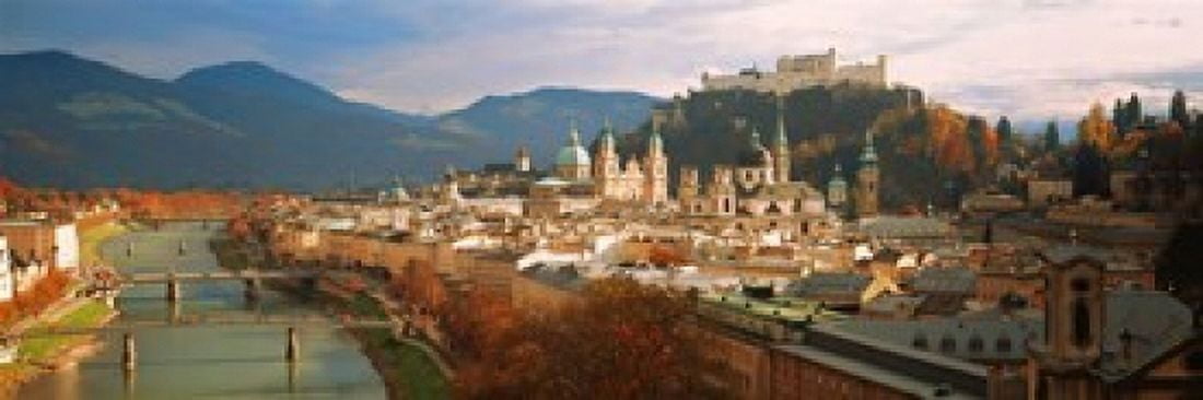 Cityscape Salzburg Austria Canvas Art - Panoramic Images (18 x 6)