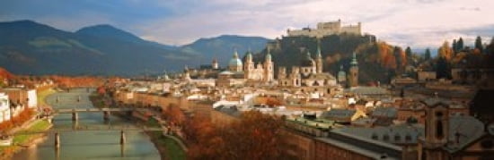 Cityscape Salzburg Austria Canvas Art - Panoramic Images (36 x 12)