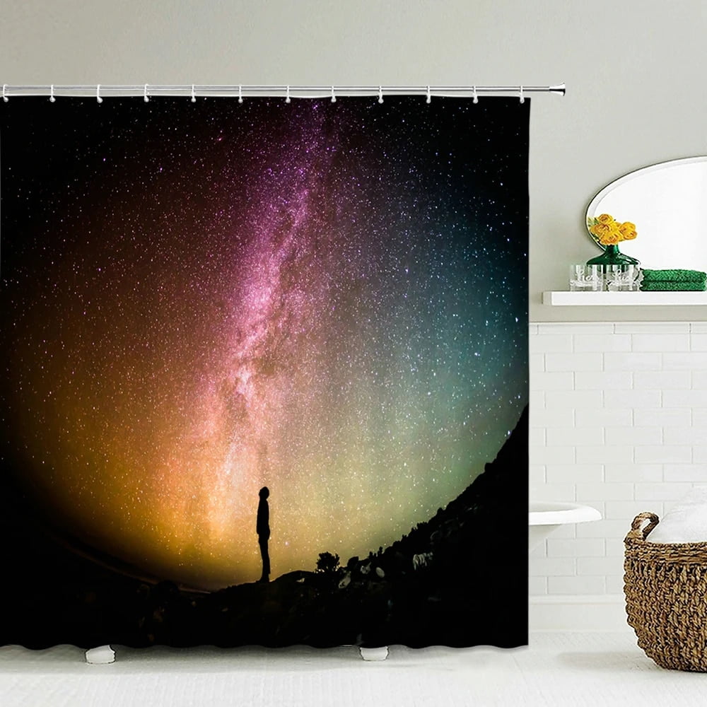 Cityscape Shower Curtain NYC Night Skyline Scenery View Artwork Picture