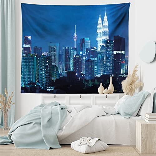 Cityscape Tapestry, Kuala Lumpur Skyline Night KLCC Towers Malaysian