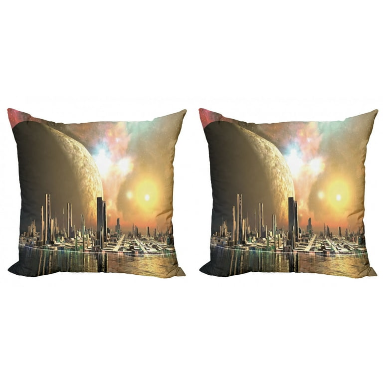Utopia City Printed Throw Pillow Cover