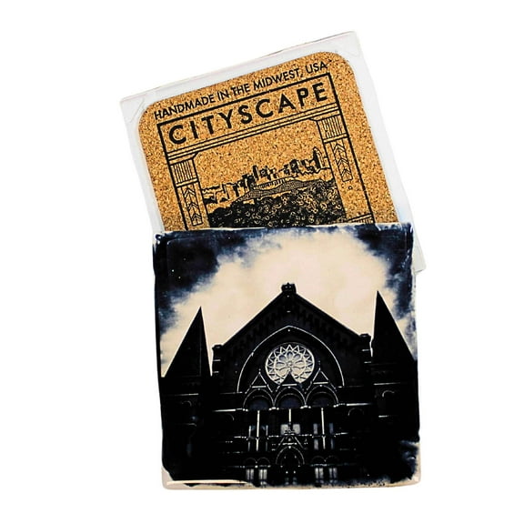 Cityscape Tiles Music Hall - One Coaster 4.25 Inch, Ceramic - Musicians Symphony Musichall