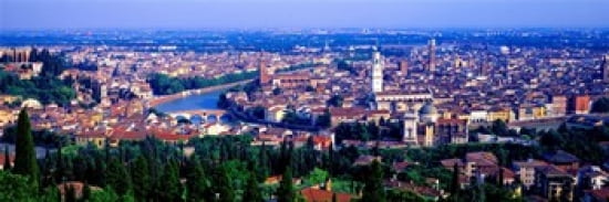 Cityscape Verona Italy Canvas Art - Panoramic Images (36 x 12)
