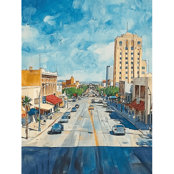 Cityscape Watercolor Painting/Canvas Art Suitable for Living Room Bedroom Office Dining Room and Hotel Decoration