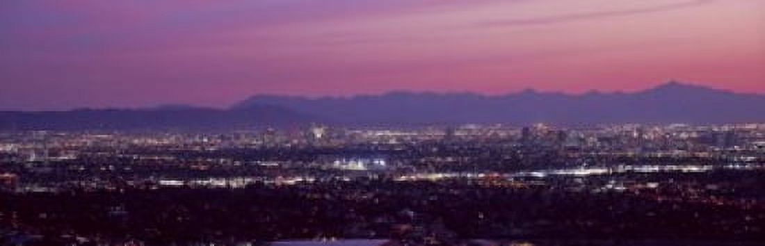 Cityscape at sunset Phoenix Maricopa County Arizona USA 2010 Canvas Art - Panoramic Images (18 x 6)