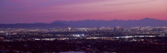 Cityscape at sunset Phoenix Maricopa County Arizona USA 2010 Canvas Art - Panoramic Images (36 x 12)